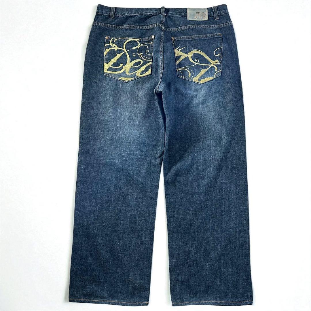 SEANJOHN ショーンジョン ゴールド刺繍 バギーデニム 極太 B系 W40