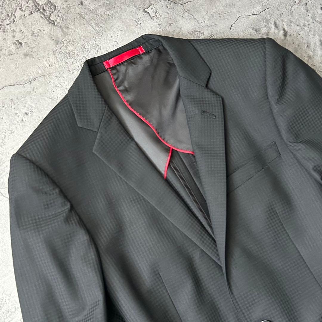 未使用級 リスペクトネロ 最高級ライン シャドウチェック 3ピース スーツ 濃紺