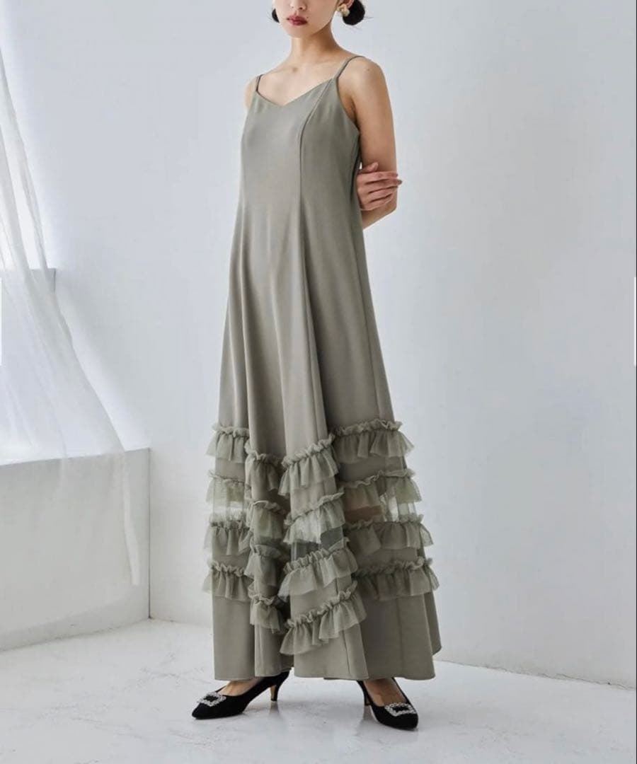 トランスペアレントヘムセットアップドレス LL 新品タグ付き未使用