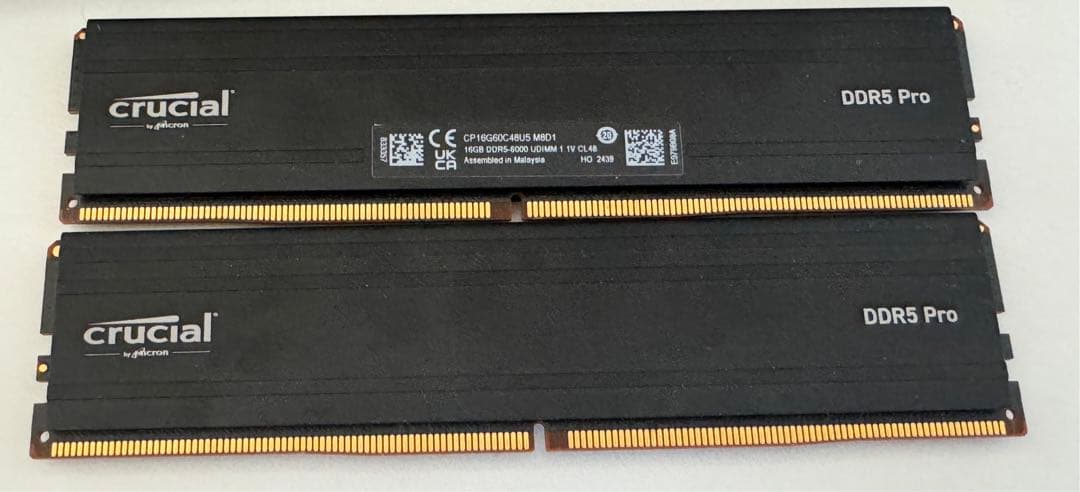 動作確認済 Crucial DDR5 Pro 6000 CL48 32GB