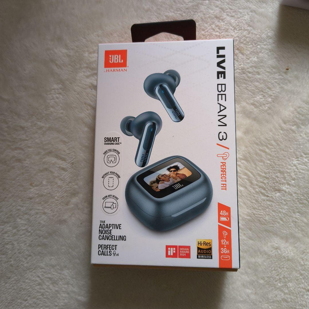 極美品JBL LIVE BEAM 3 ワイヤレスイヤホン スマート充電ケース/