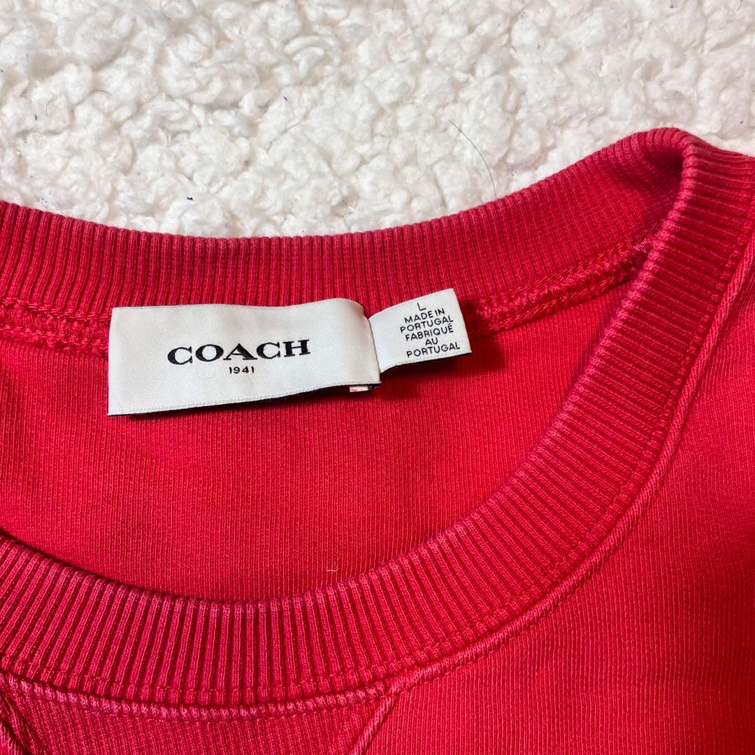 COACH レキシー クルーネック トレーナー スウェット コーチ Lサイズ 赤