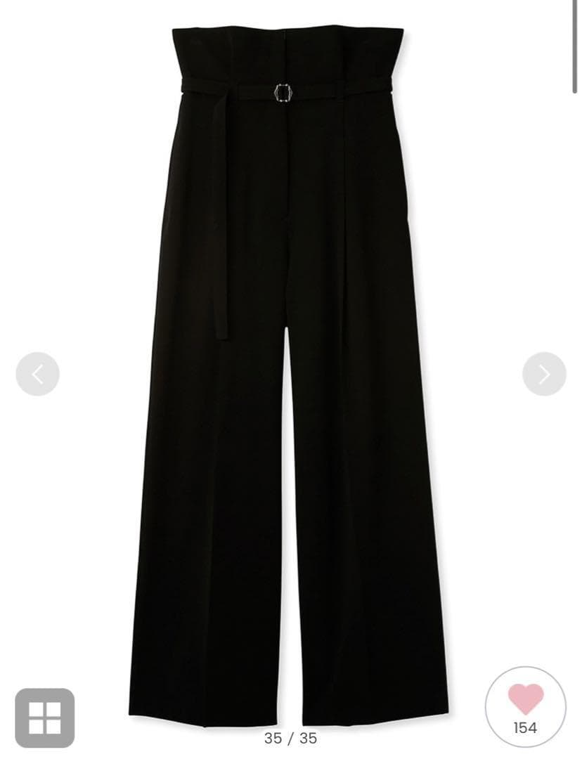 【新品未使用タグ付き】リリーブラウン 折り返しハイウエストパンツ ブラック