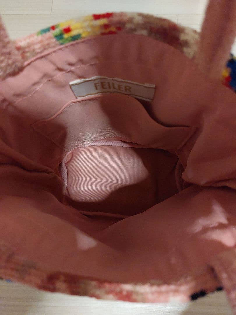 フェイラー ハイジペイズリー 巾着ショルダーバッグ ピンク