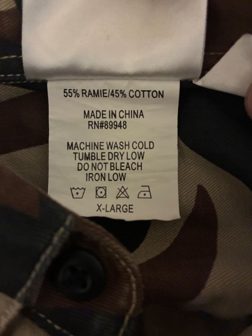 値下げ　美品　ASAT トライバルカモ シャツ XL ミリタリー　 古着