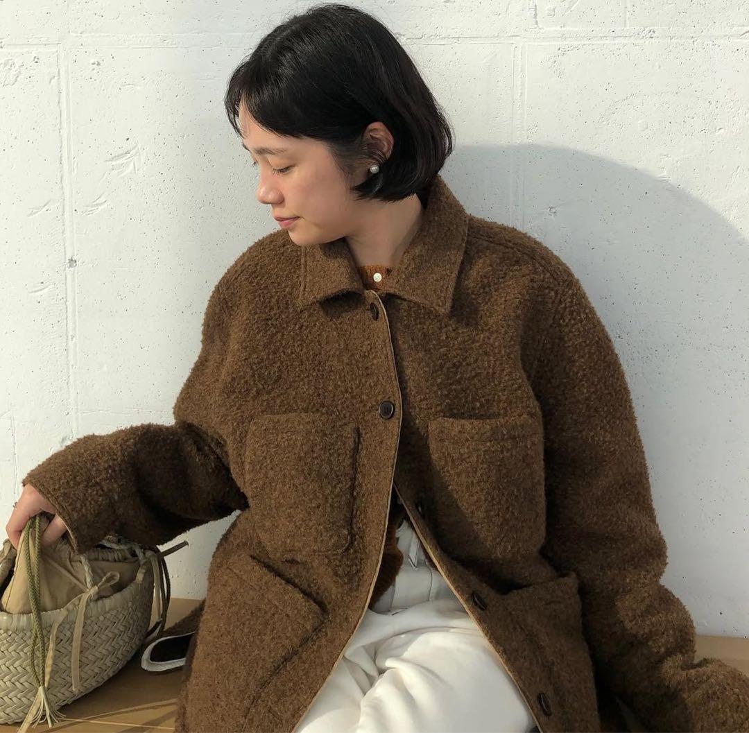 定価37000円 韓国 WLL ウールジャケット ブラウン