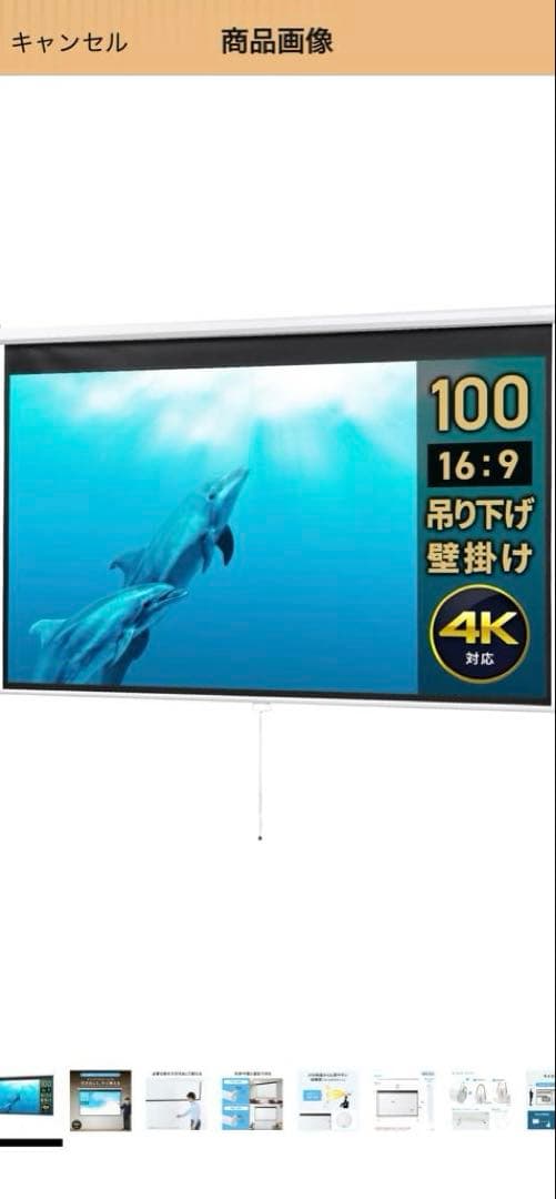 【引取限定】100インチ 4K対応 プロジェクタースクリーン