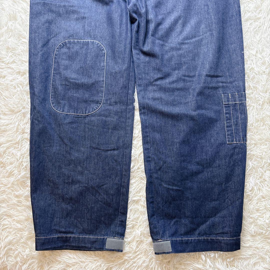 希少✨CHUMS チャムス つなぎ オーバーオール デニム 半袖 L インディゴ