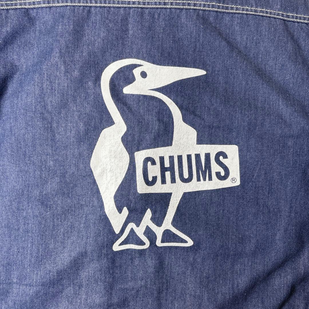 希少✨CHUMS チャムス つなぎ オーバーオール デニム 半袖 L インディゴ