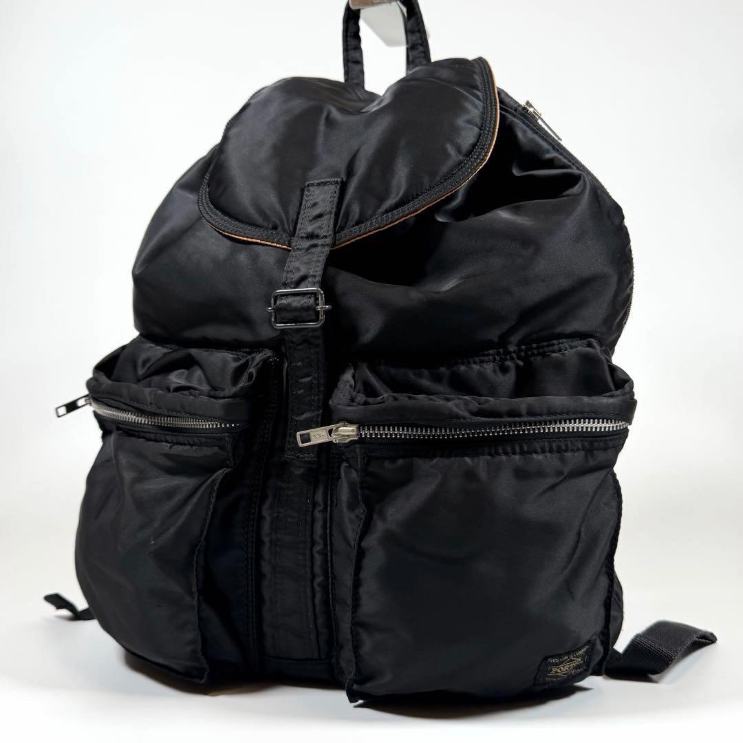 【美品】ポーター　リュック　バックパック　タンカー　ナイロン　巾着　ブラック