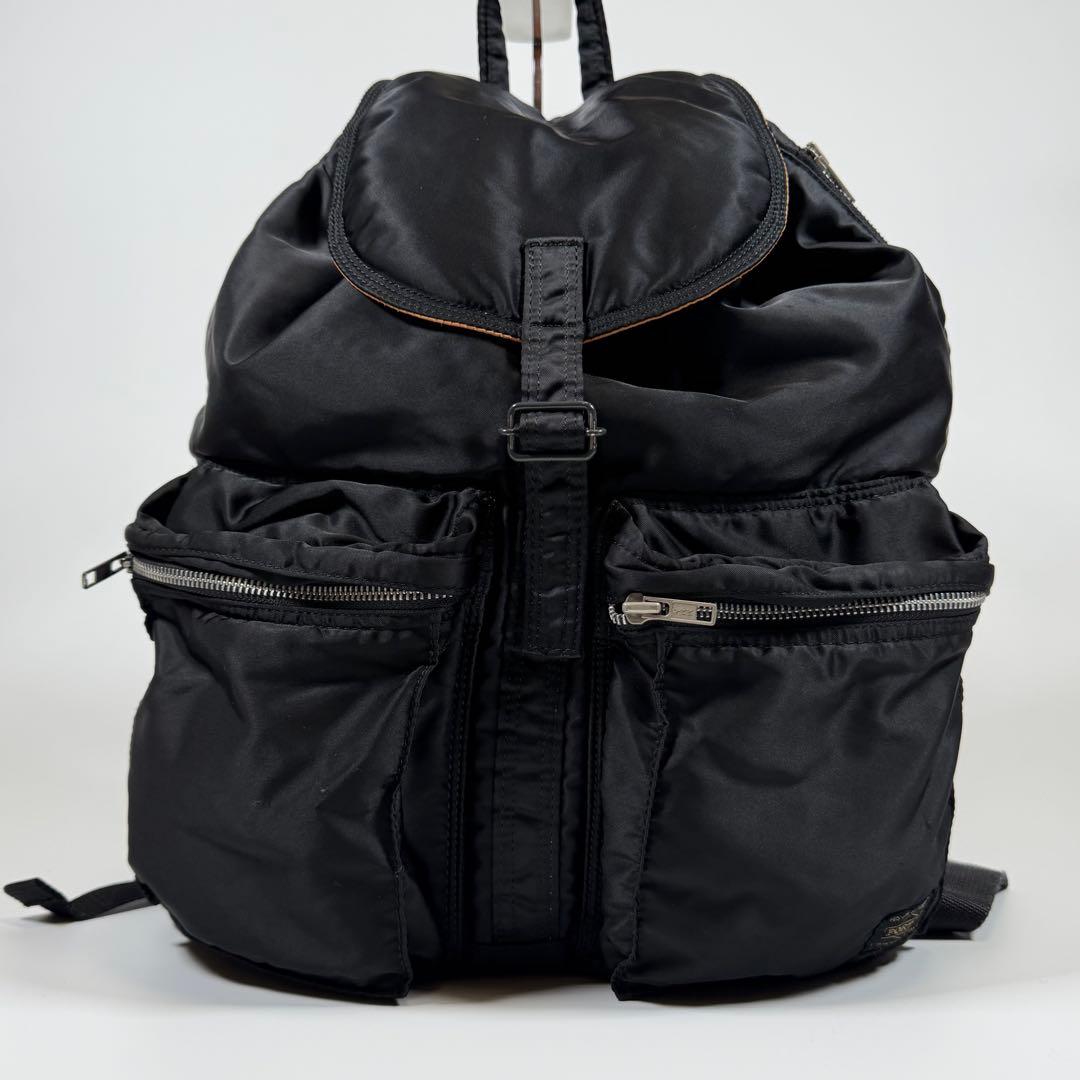 【美品】ポーター　リュック　バックパック　タンカー　ナイロン　巾着　ブラック