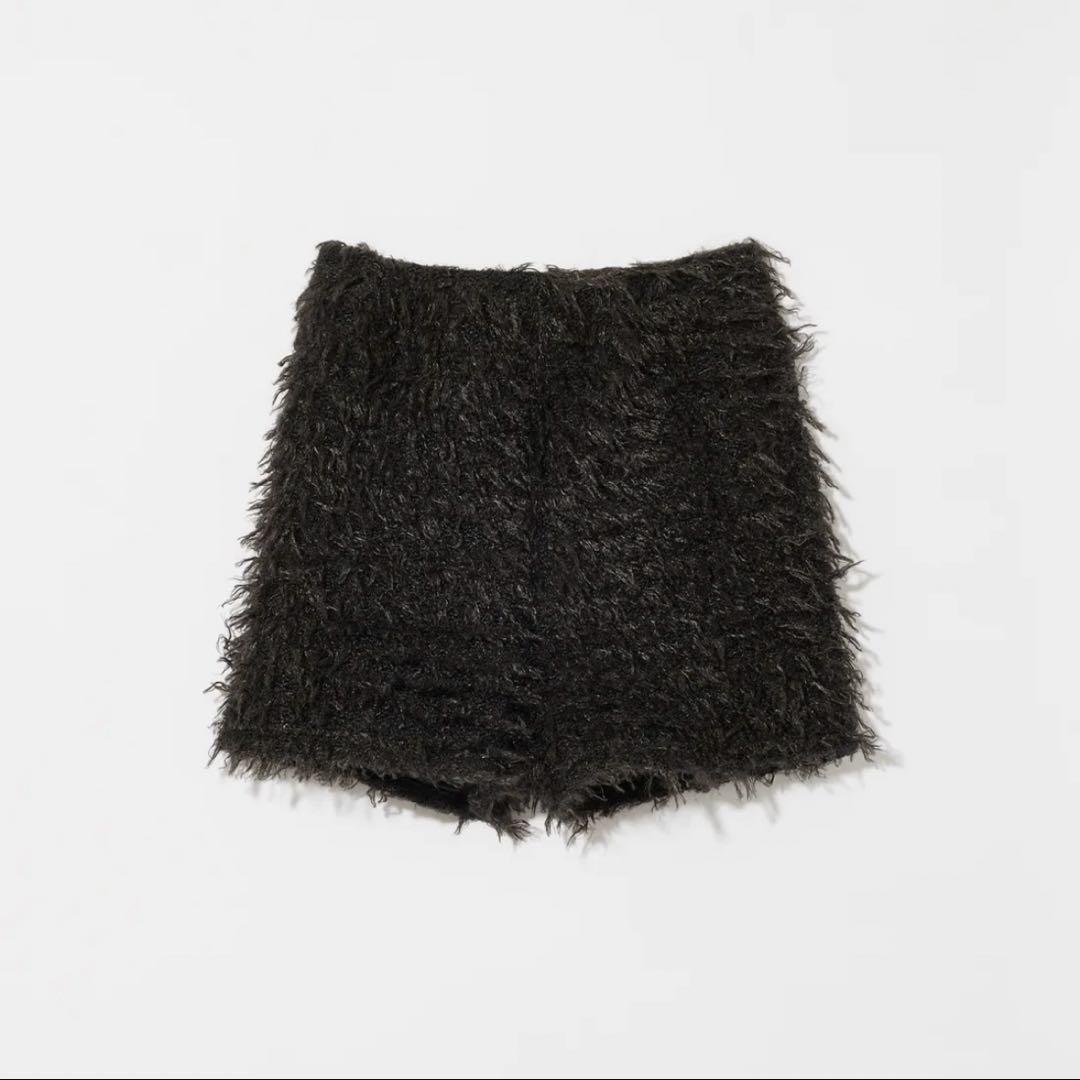 Eaphi FLUFFY SHORT PANTS ニットショートパンツ ブラック