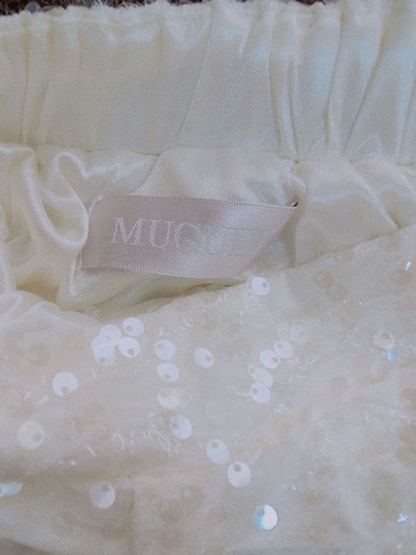 muguet spangle mini skirt white Sサイズ