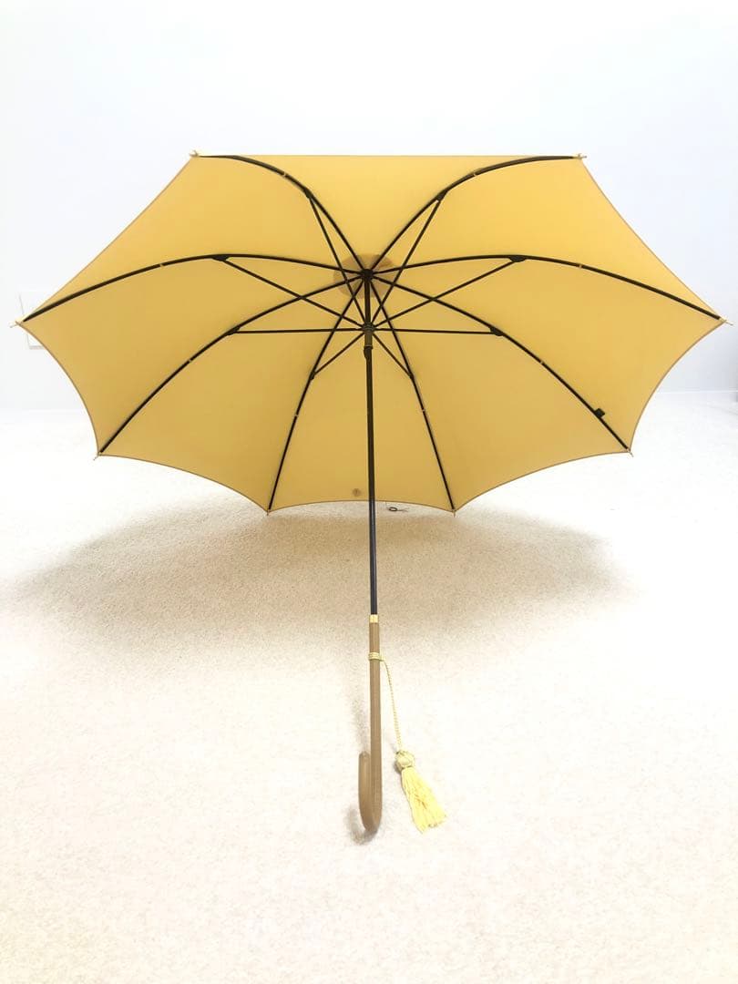 フォックスアンブレラズ　クリームイエロー　タッセル　傘　イングランド