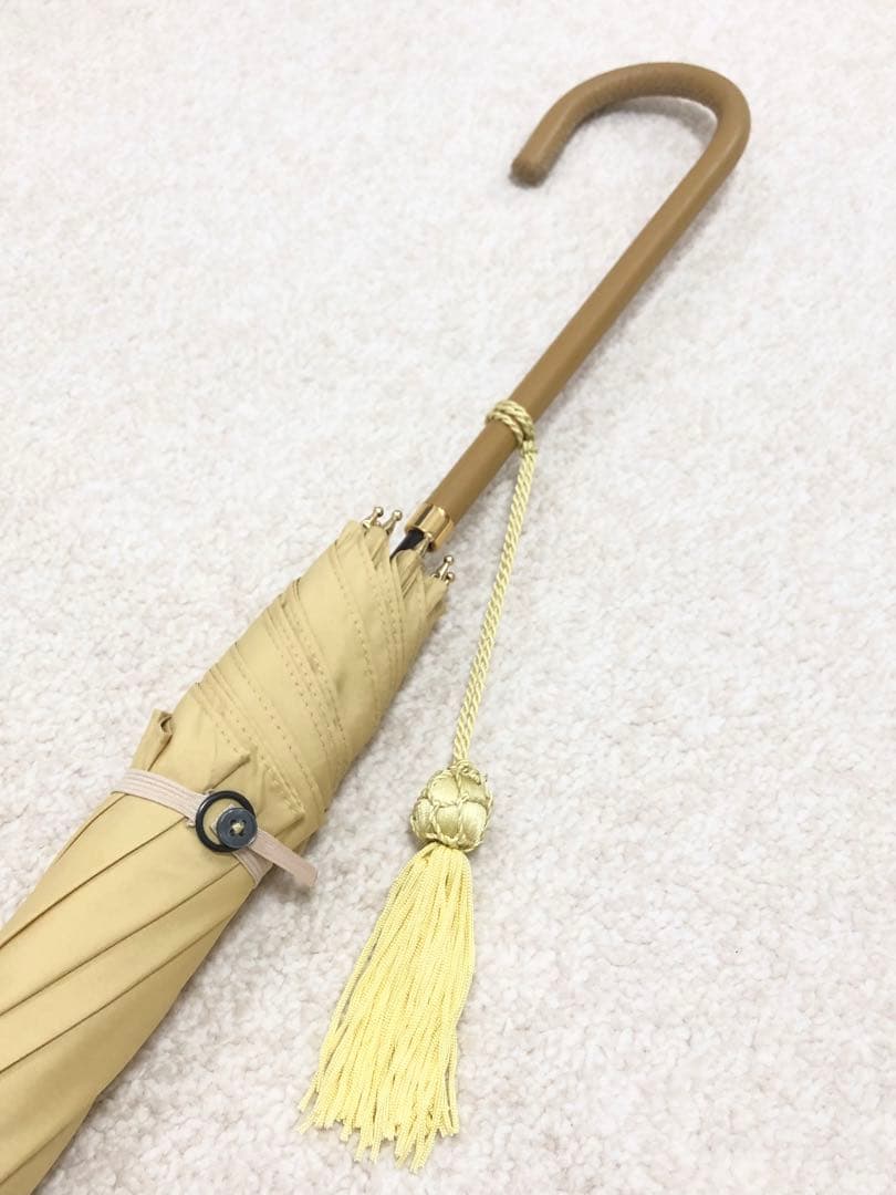フォックスアンブレラズ　クリームイエロー　タッセル　傘　イングランド