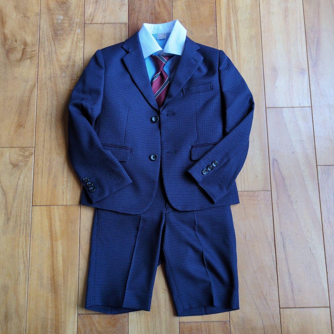 petit mainネイビー チェック柄 スーツ 5点セット