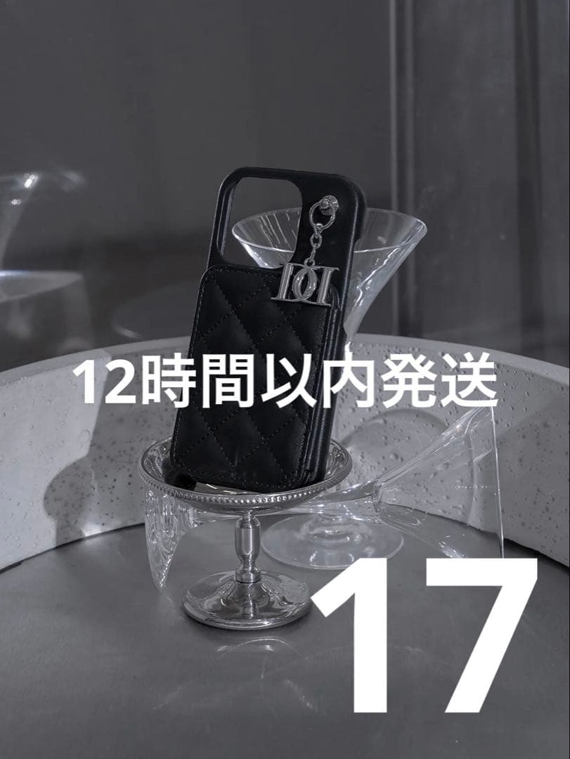 Darich ダーリッチ キルティングミラーDDチャームiPhoneケース 黒