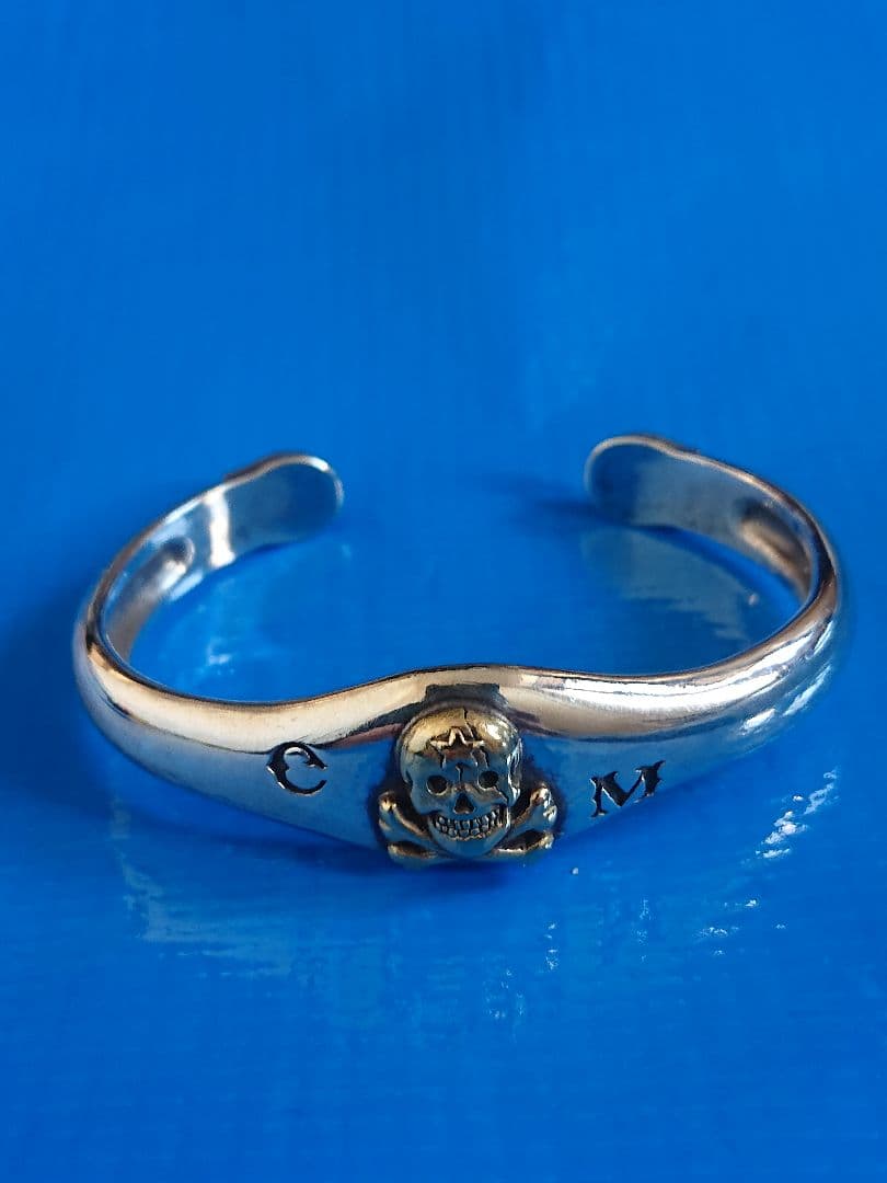 クッシュマン 50‘S スカル＆クロスボーン シルバーバングル