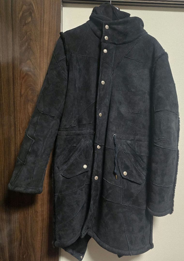 glamb リアルムートン モッズコート ブラック