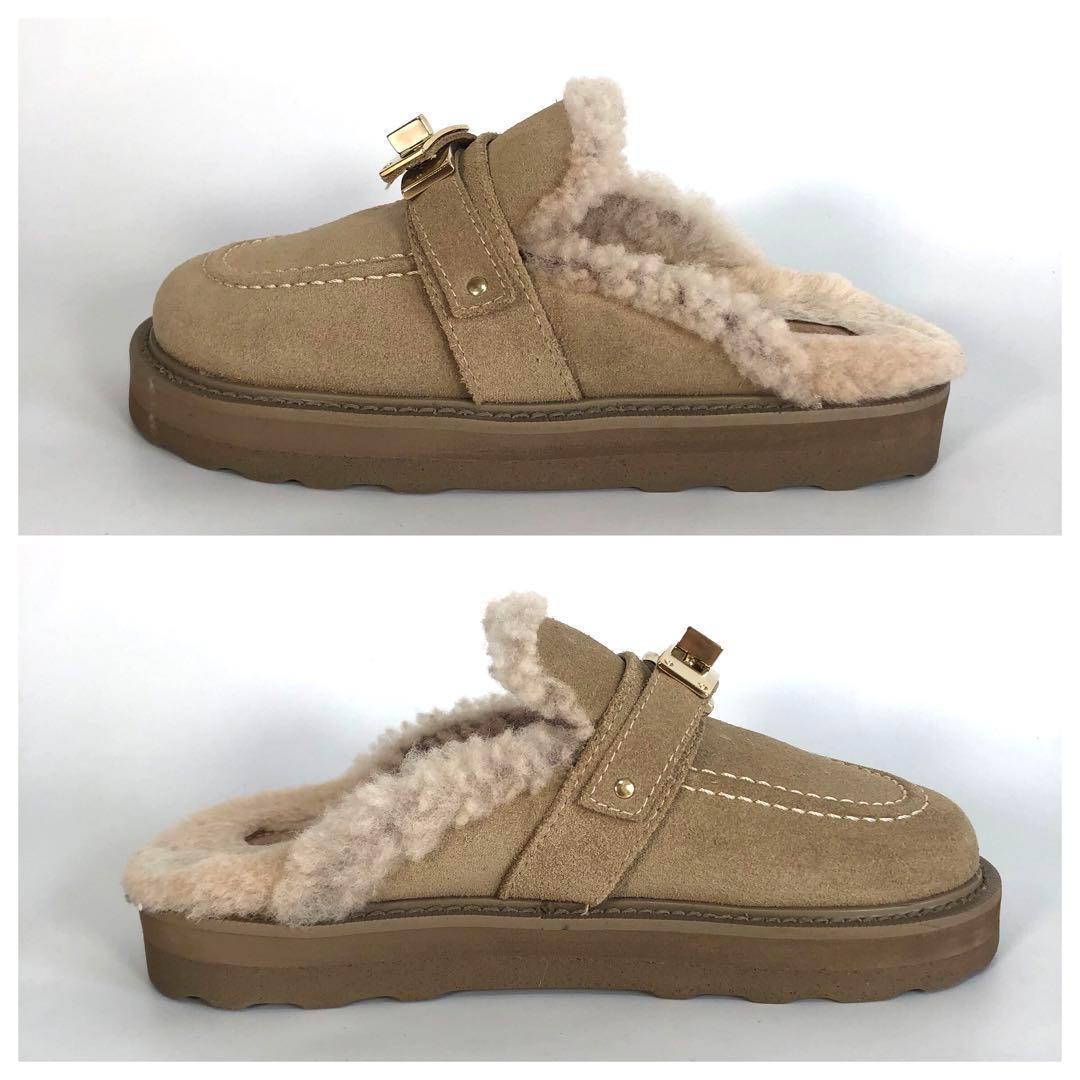 カミナンド ファー付きミュール バックル 24112W 23.5cm相当