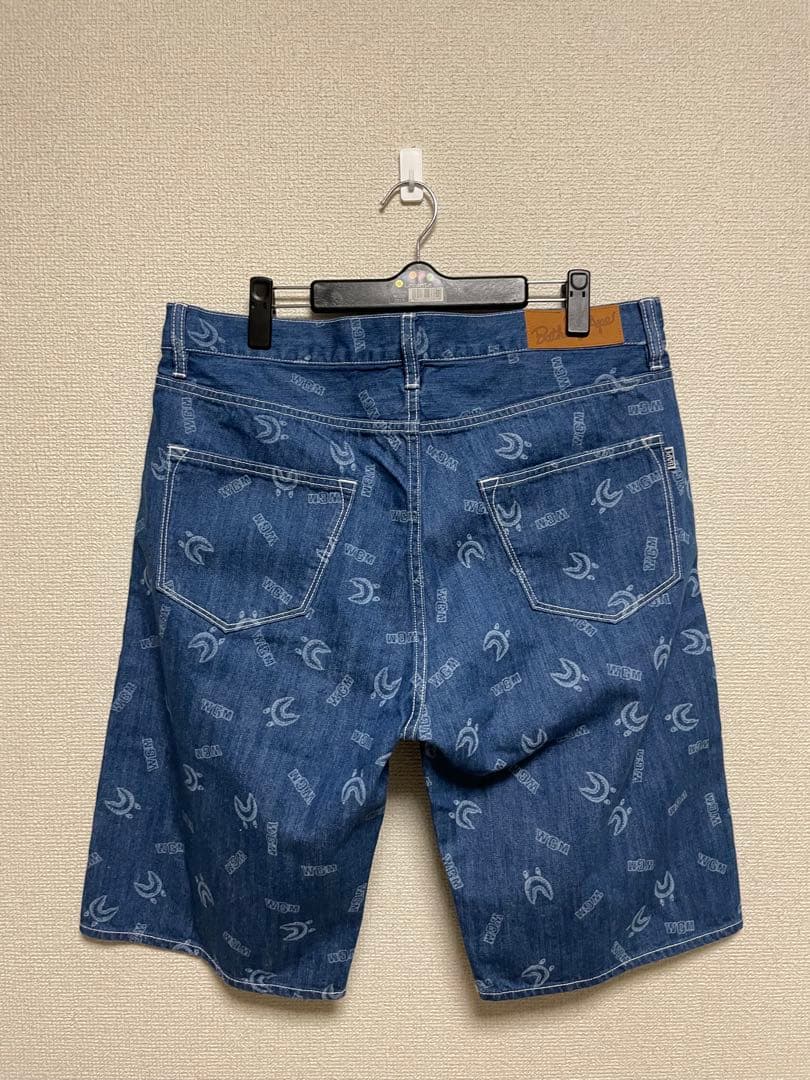 ★新品★ A BATHING APE エイプ ハーフパンツ デニム 総柄 L表記