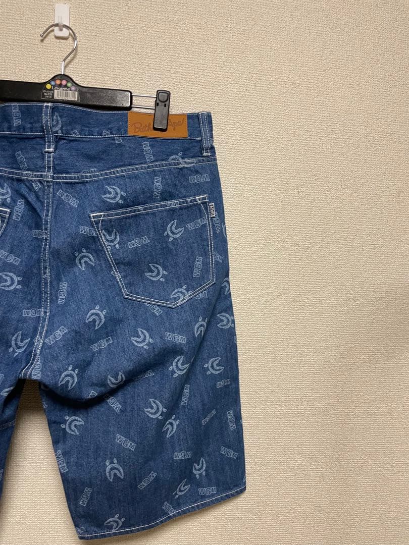 ★新品★ A BATHING APE エイプ ハーフパンツ デニム 総柄 L表記