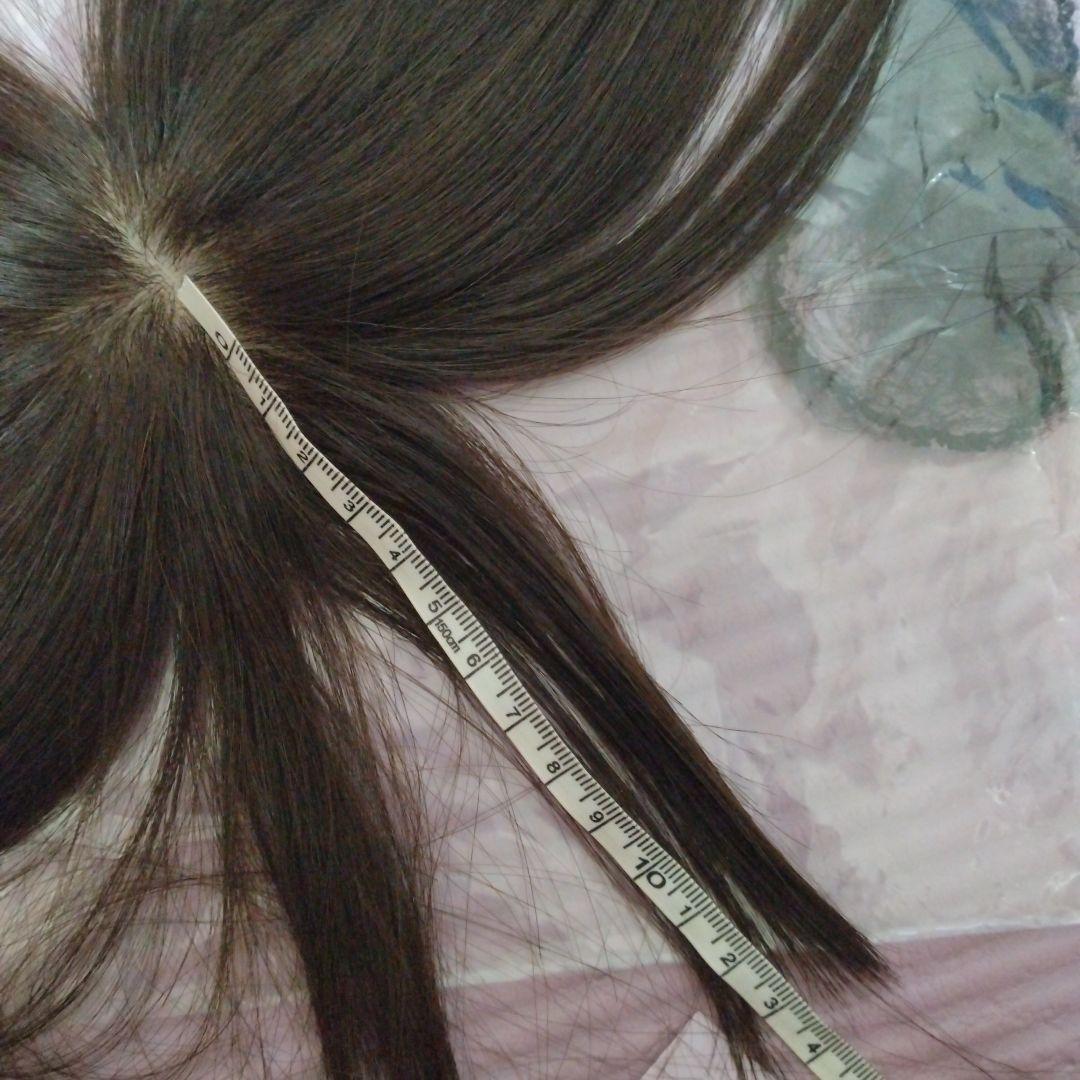 百合子ウイッグ　レミー人毛100%　ナチュラルブラウン　スズメ　前髪ウイッグ