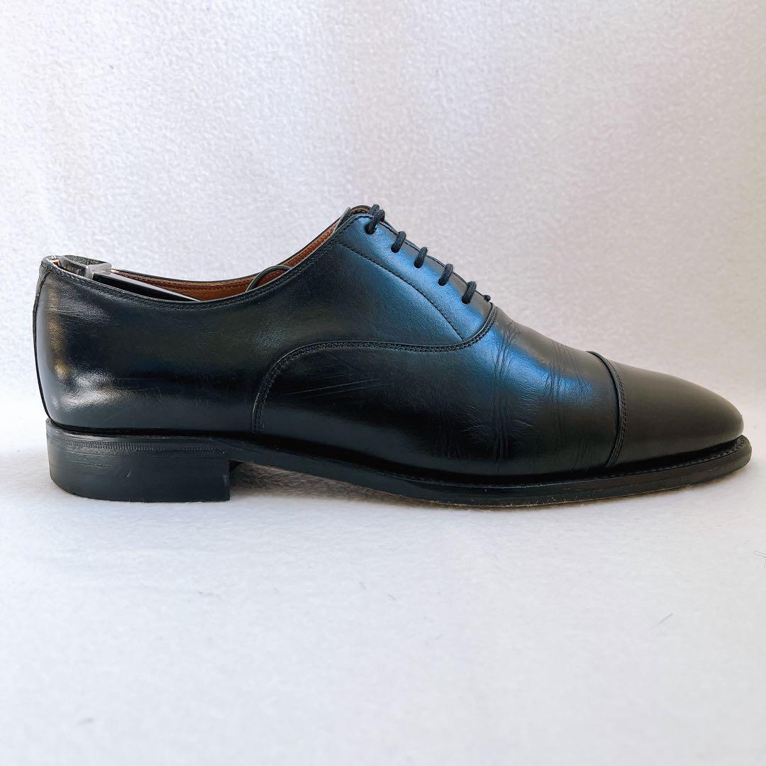 美品 スコッチグレイン オデッサ ストレートチップ 黒 本革 内羽根 ビジネス