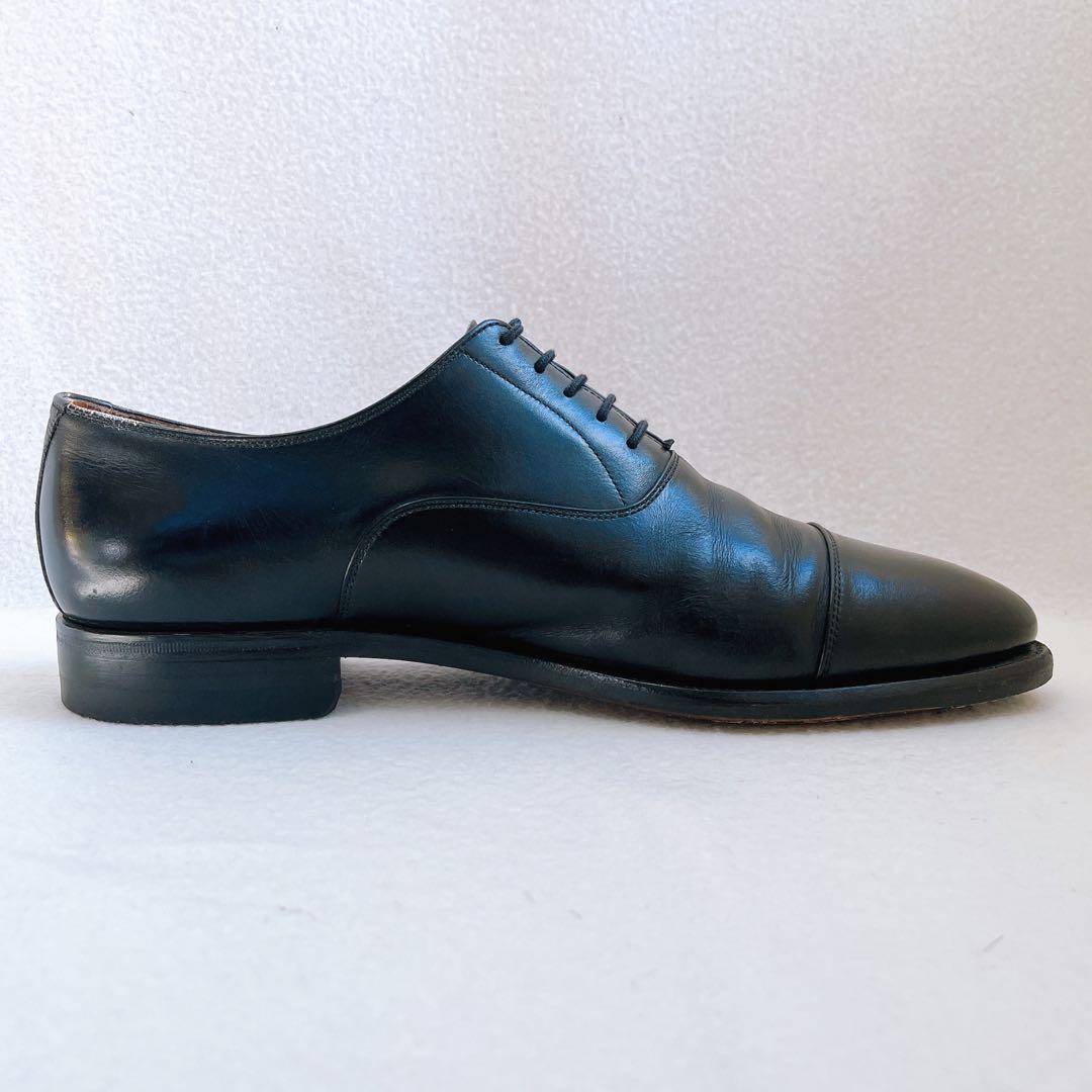 美品 スコッチグレイン オデッサ ストレートチップ 黒 本革 内羽根 ビジネス