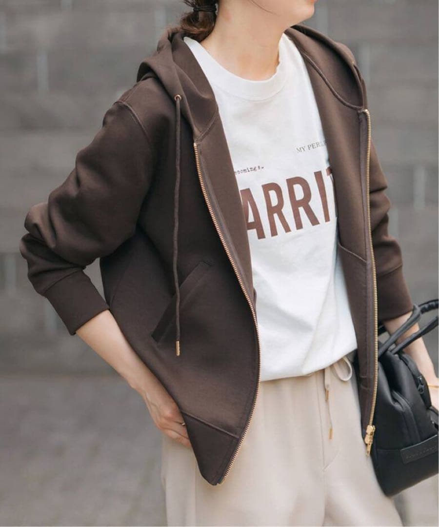 SpickandSpanストレッチジップフードパーカー