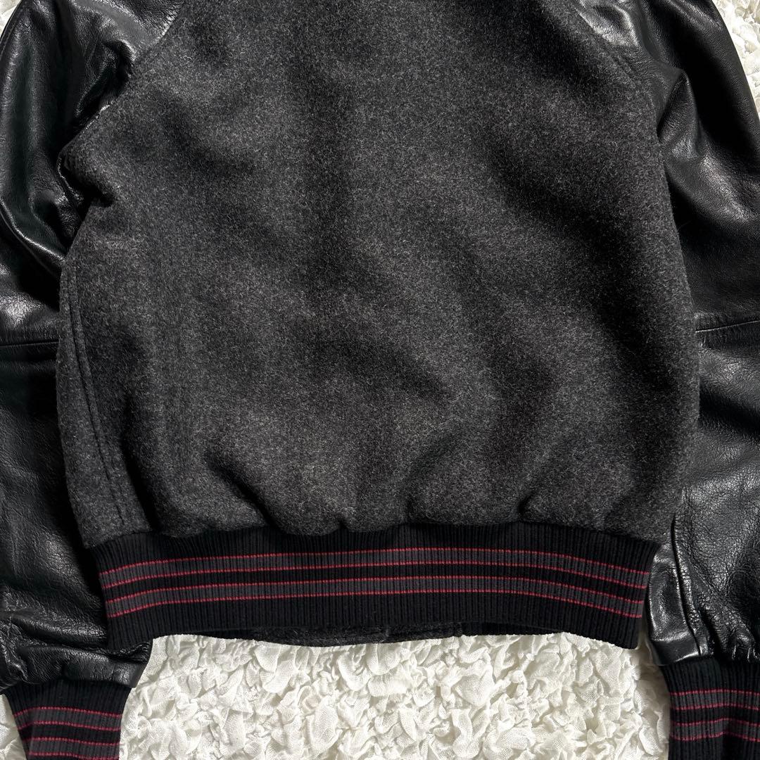 【美品】DIESEL ディーゼル スタジャン ロゴ刺繍 レザー 異素材