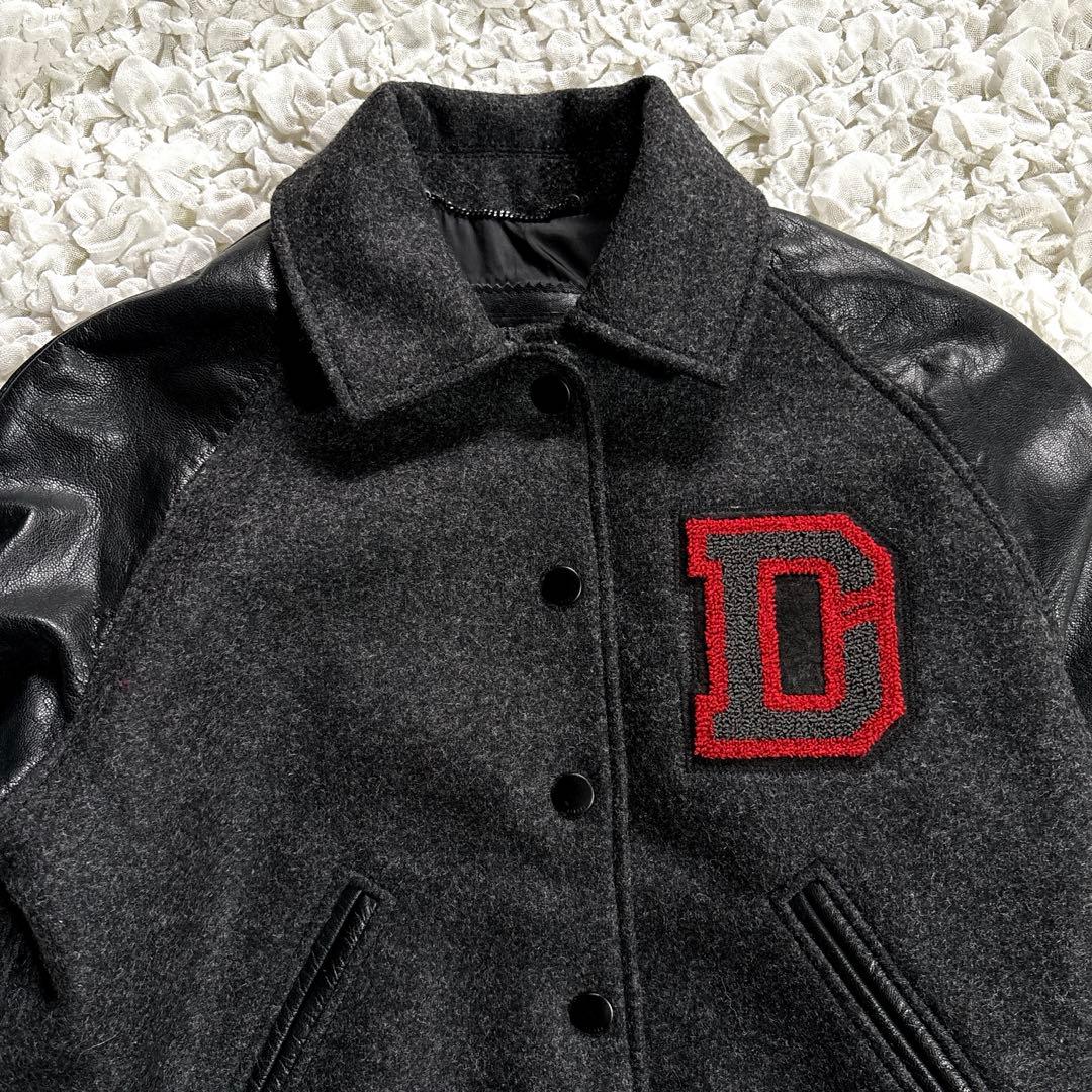 【美品】DIESEL ディーゼル スタジャン ロゴ刺繍 レザー 異素材