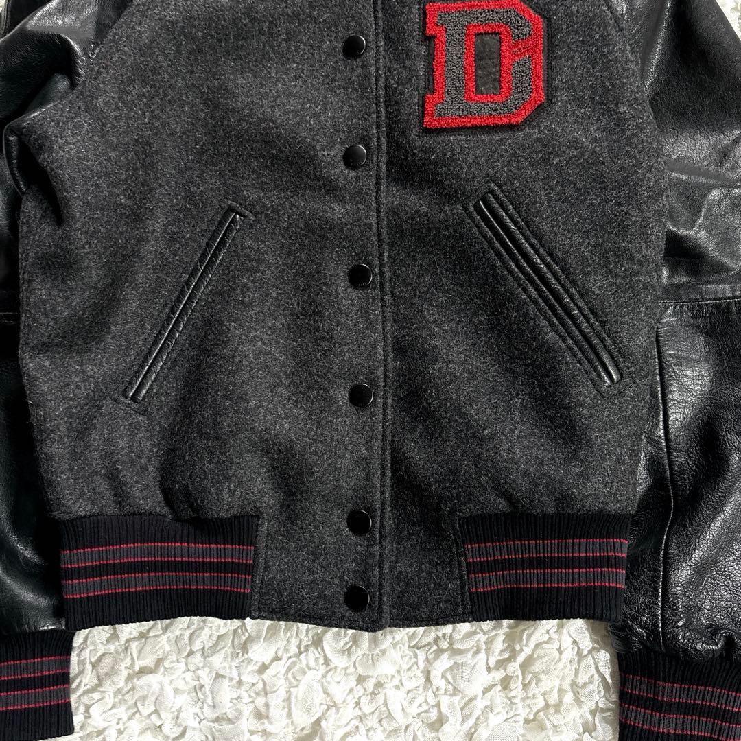 【美品】DIESEL ディーゼル スタジャン ロゴ刺繍 レザー 異素材