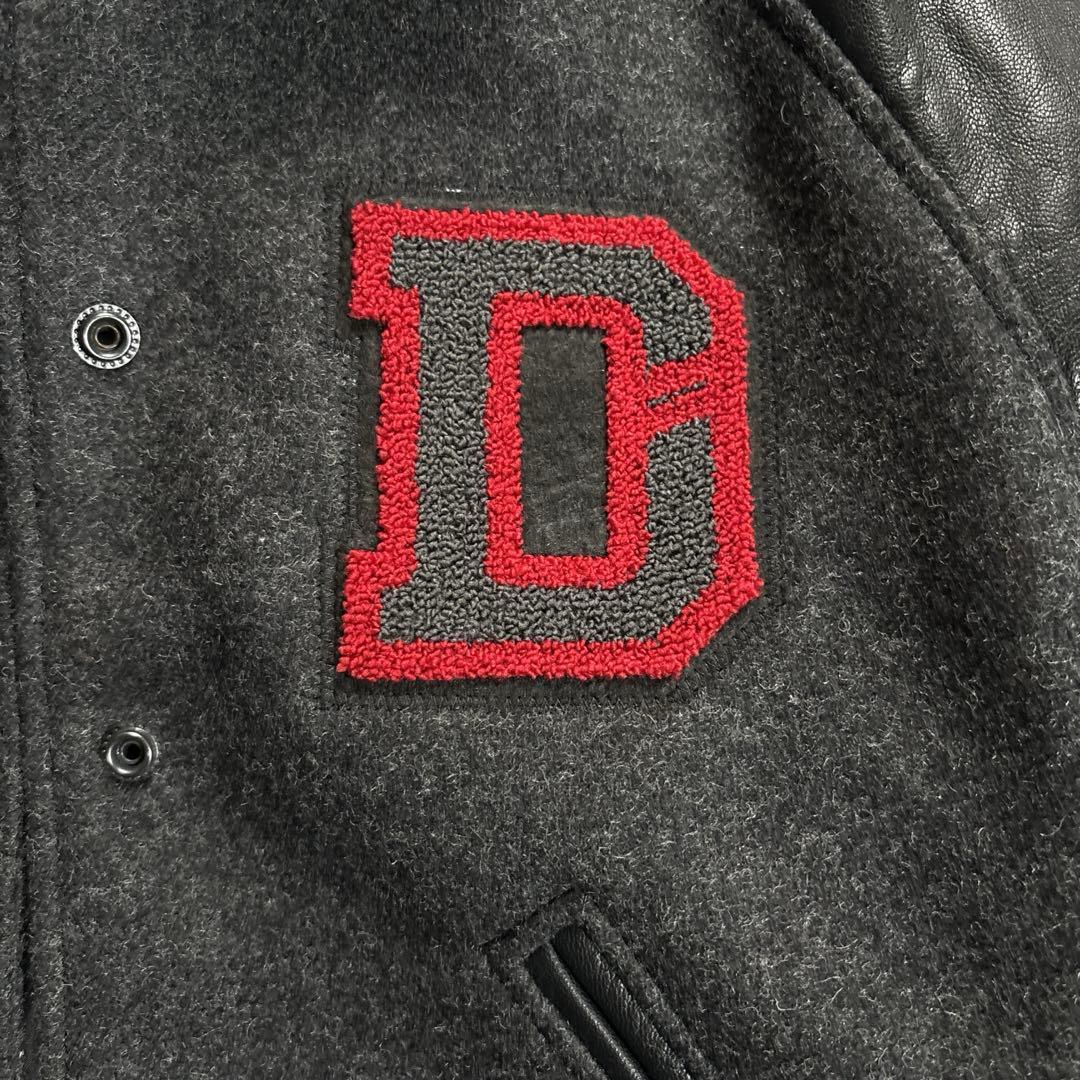 【美品】DIESEL ディーゼル スタジャン ロゴ刺繍 レザー 異素材