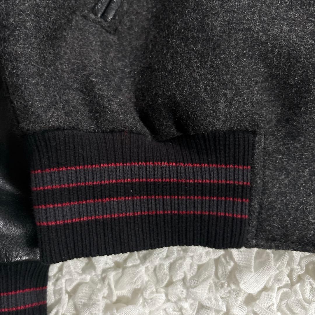 【美品】DIESEL ディーゼル スタジャン ロゴ刺繍 レザー 異素材