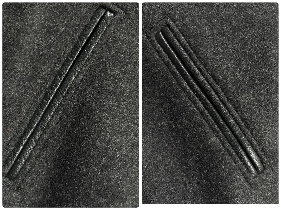 【美品】DIESEL ディーゼル スタジャン ロゴ刺繍 レザー 異素材