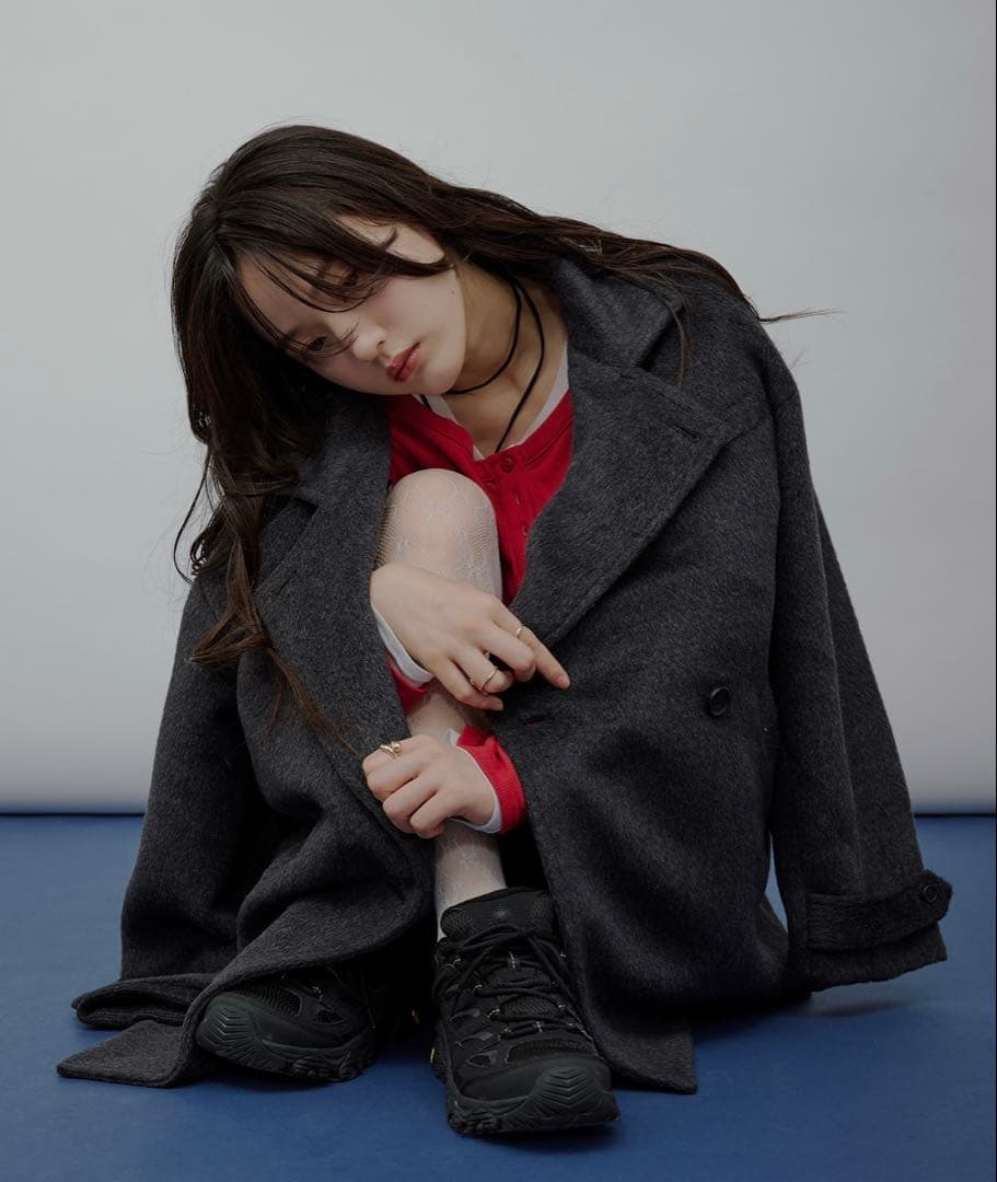 MUHET シャギーハーフコート / shaggy half coat ブラック