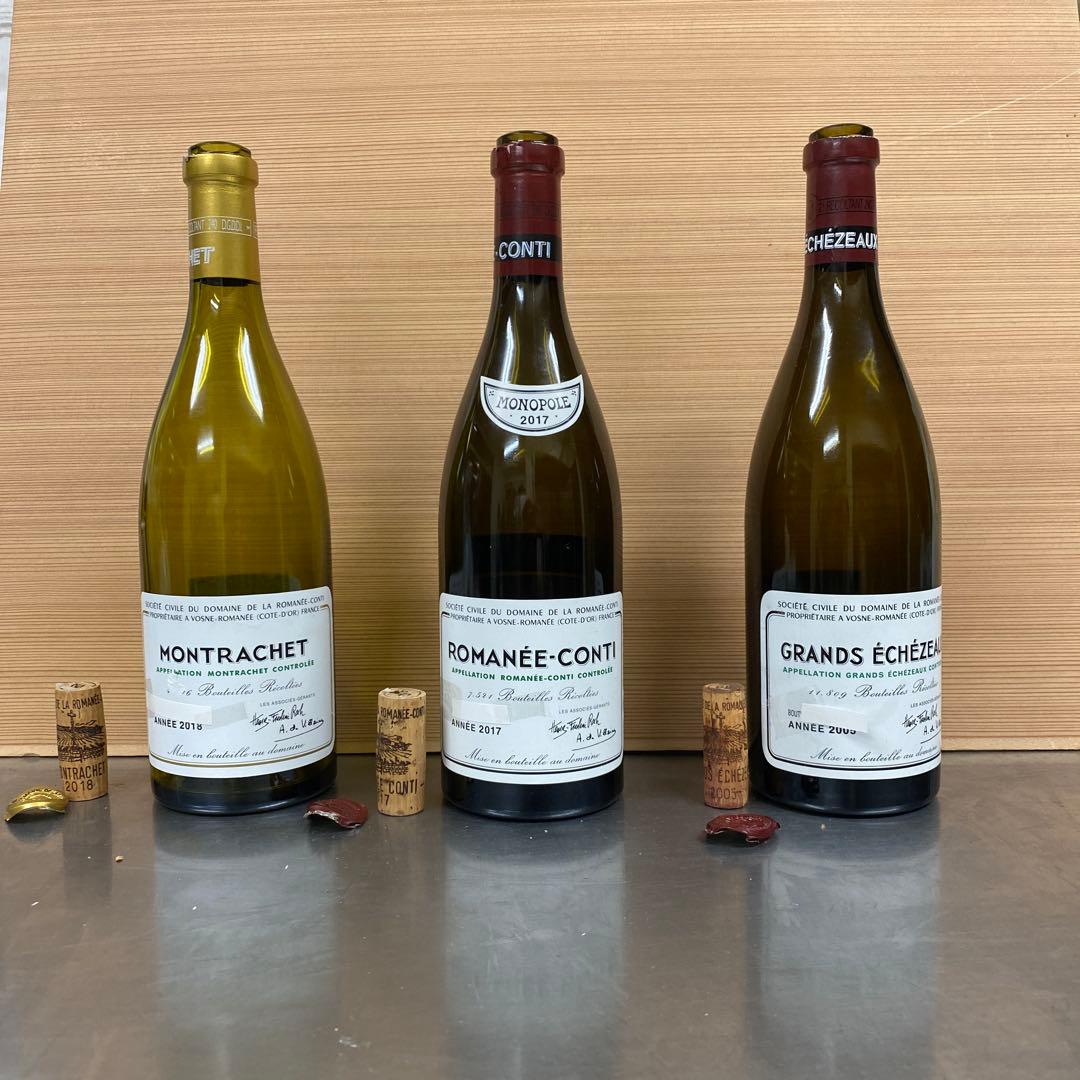 ◼️空き瓶◼️DRC モンラッシェ 、ロマネコンティ、グランエシェゾー　3本