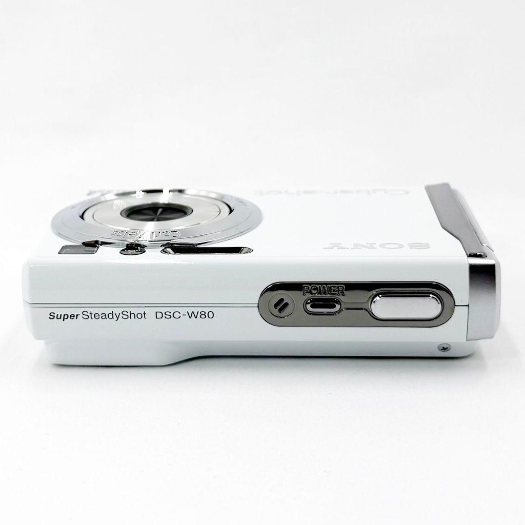 ソニー Cyber-shot DSC-W80 ホワイト コンデジ カメラ 中古
