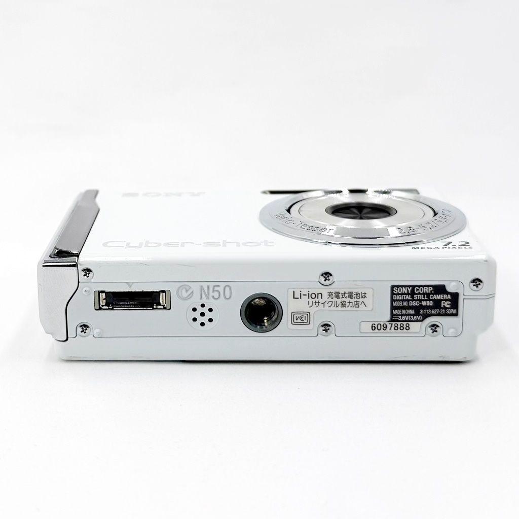 ソニー Cyber-shot DSC-W80 ホワイト コンデジ カメラ 中古