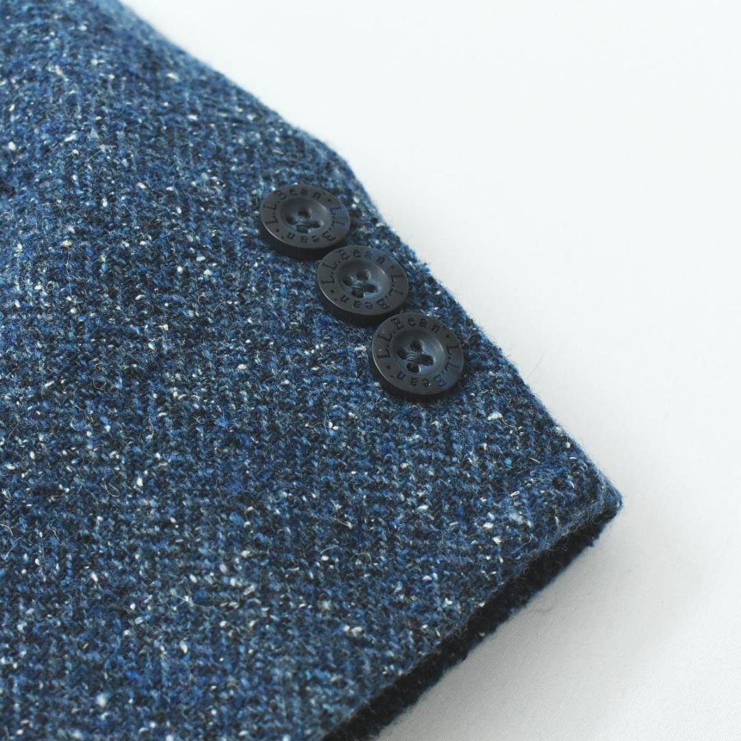 エルエルビーン テーラードジャケット ブレザー ヘリンボーン柄 ライトブルー ♪