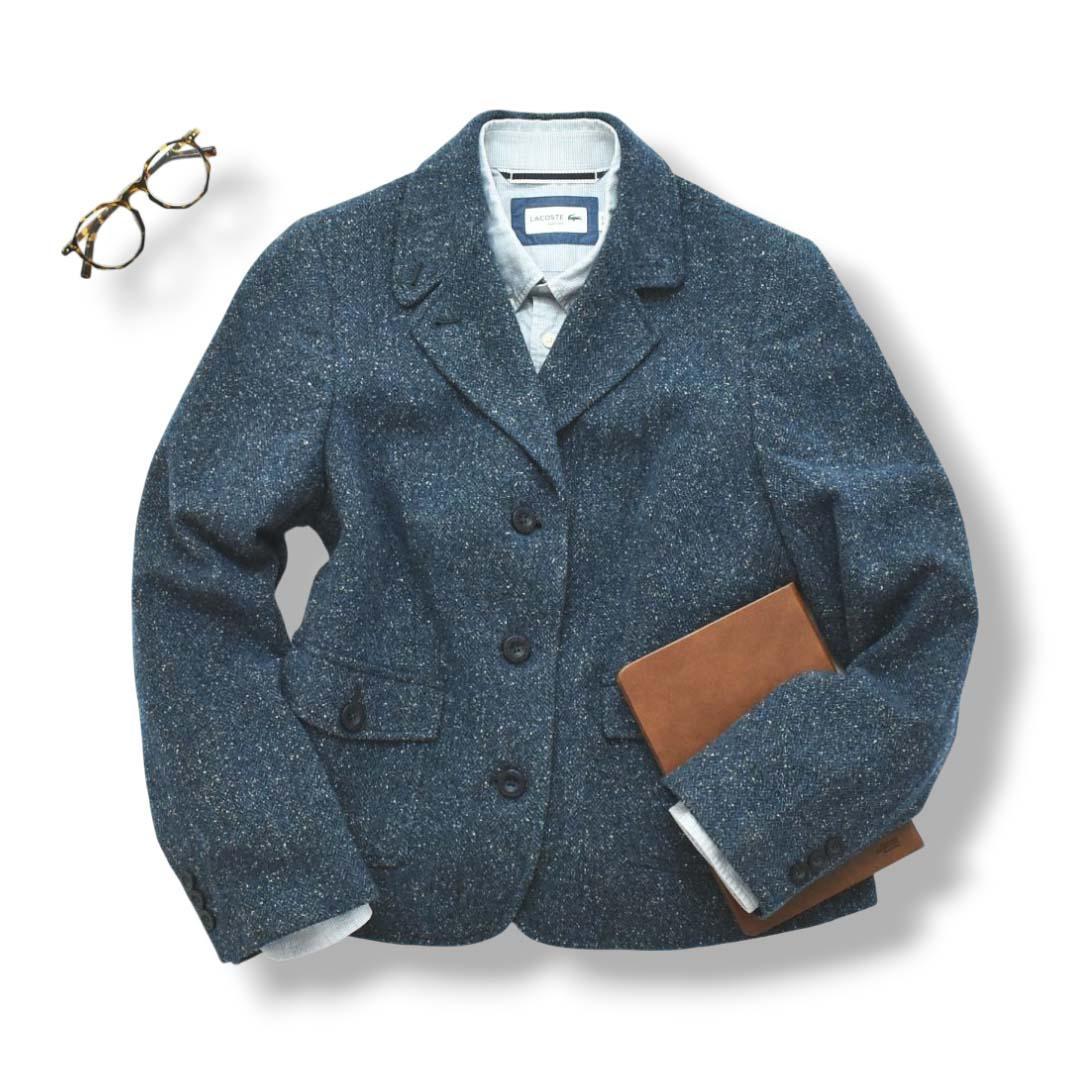 エルエルビーン テーラードジャケット ブレザー ヘリンボーン柄 ライトブルー ♪