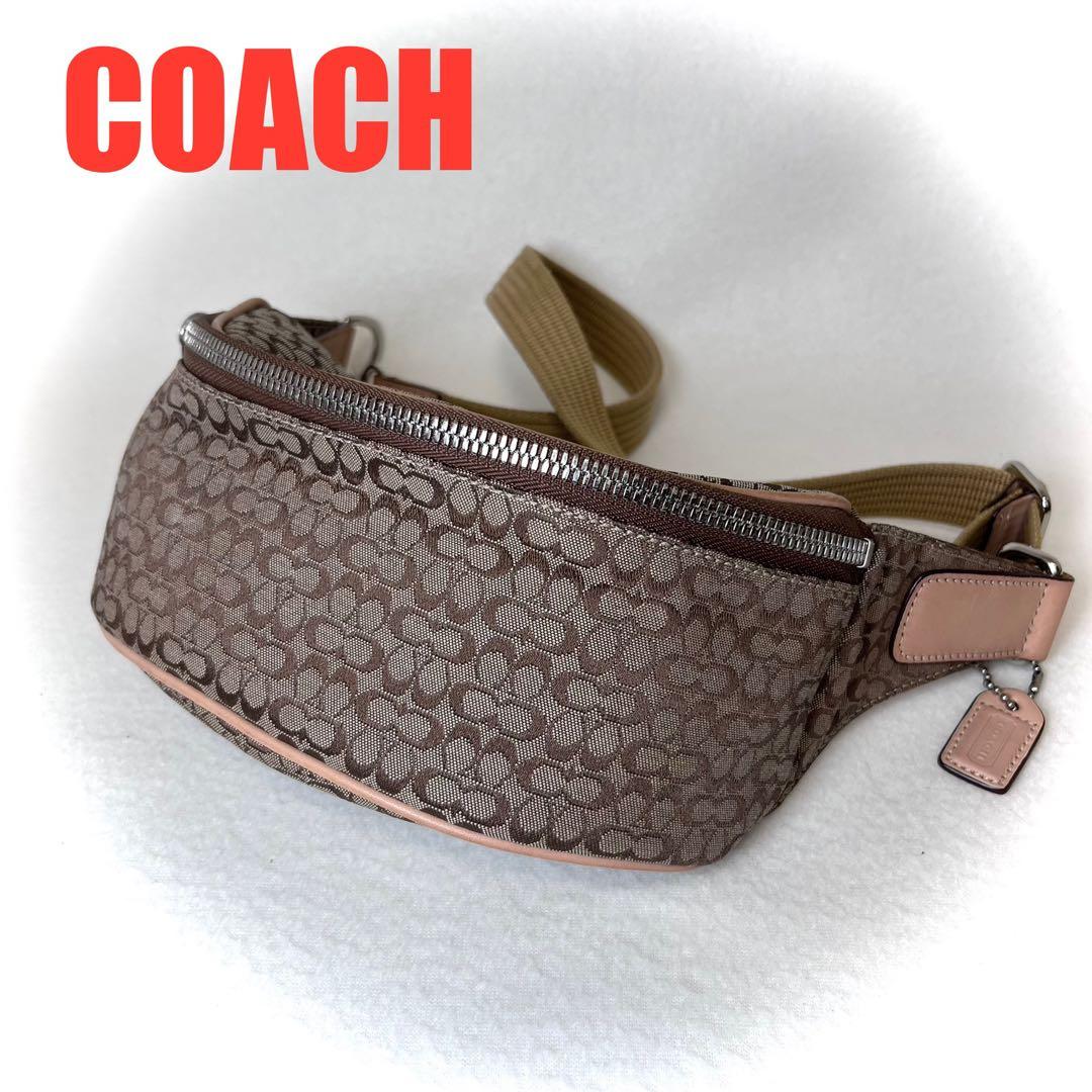 ☆未使用級☆ COACH コーチ シグネチャー ボディバッグ ウエストポーチ