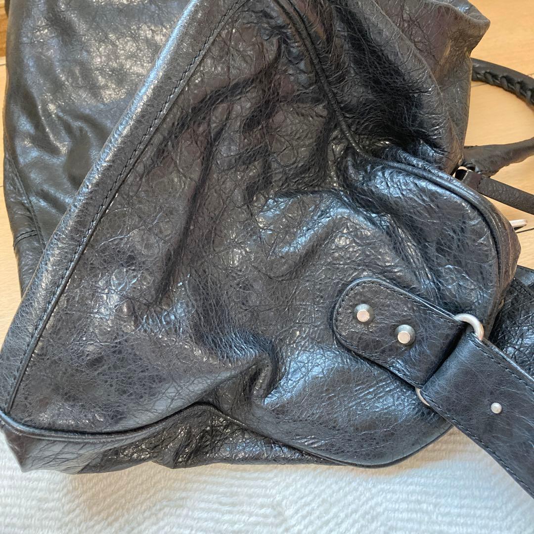 バレンシアガ　黒 レザー ボストンバッグ