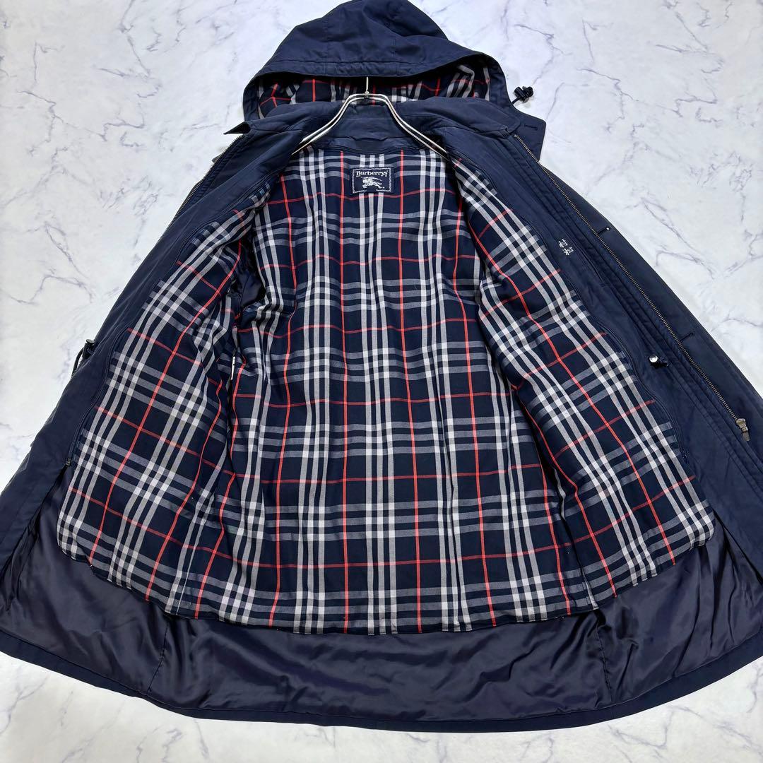 美品 BURBERRY ダウンライナー付き フーデッドコート MA ノバチェック