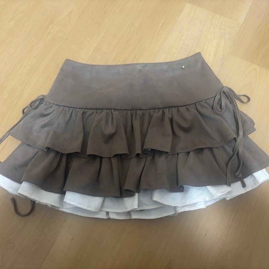 スカート andmary Mel gather skirt brown M