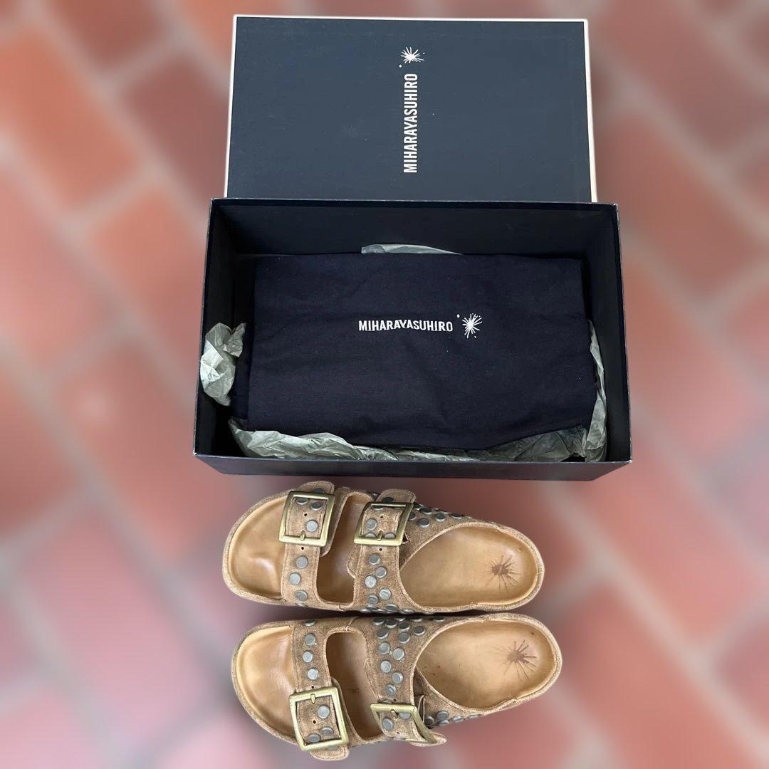 ミハラヤスヒロ　キャメル　￼スウェード　鋲　サンダル　￼ 25センチ　￼試着程度