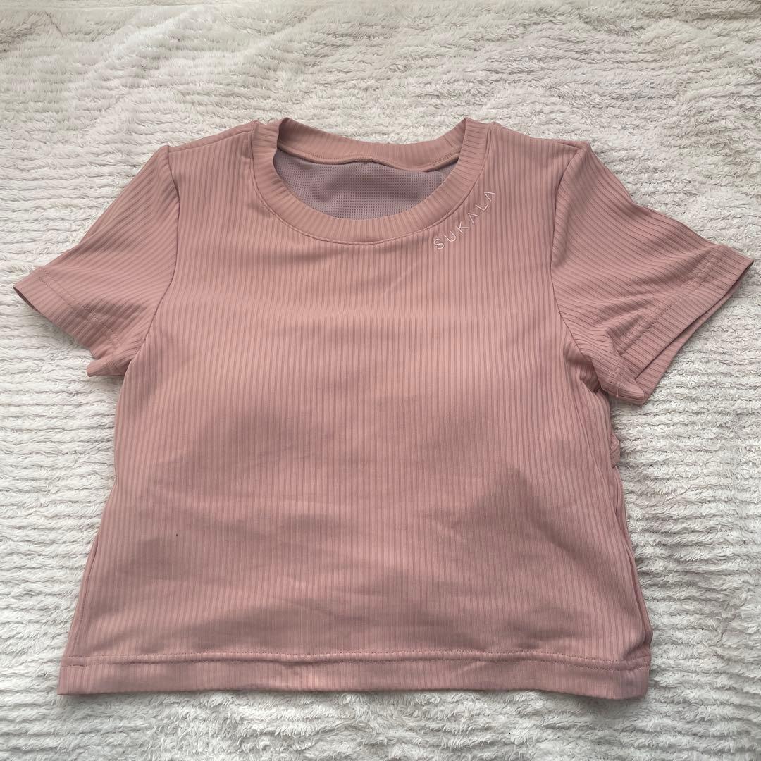 SUKALA カップ付きバックベントTee S ピンク