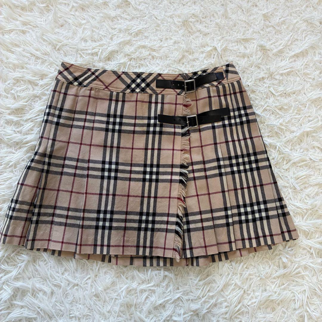 バーバリーブルーレーベル　ミニスカート　Sサイズ　プリーツ　ノバチェック　Y2K