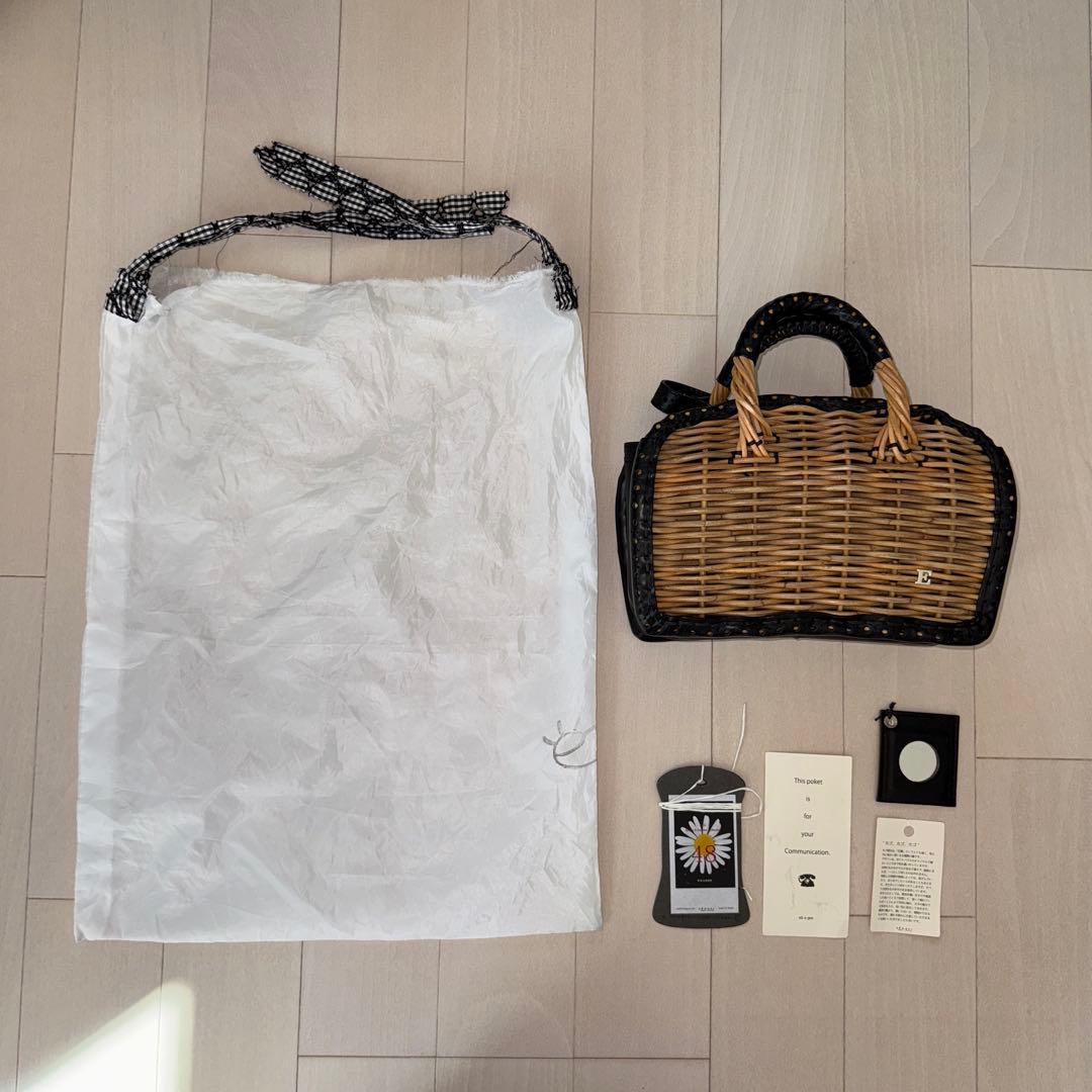 エバゴス ebagos マーガレットデイジーハトテモニテイル カゴバッグ